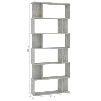 Book Cabinet/Room Divider Concrete Grey 80x24x192 cm