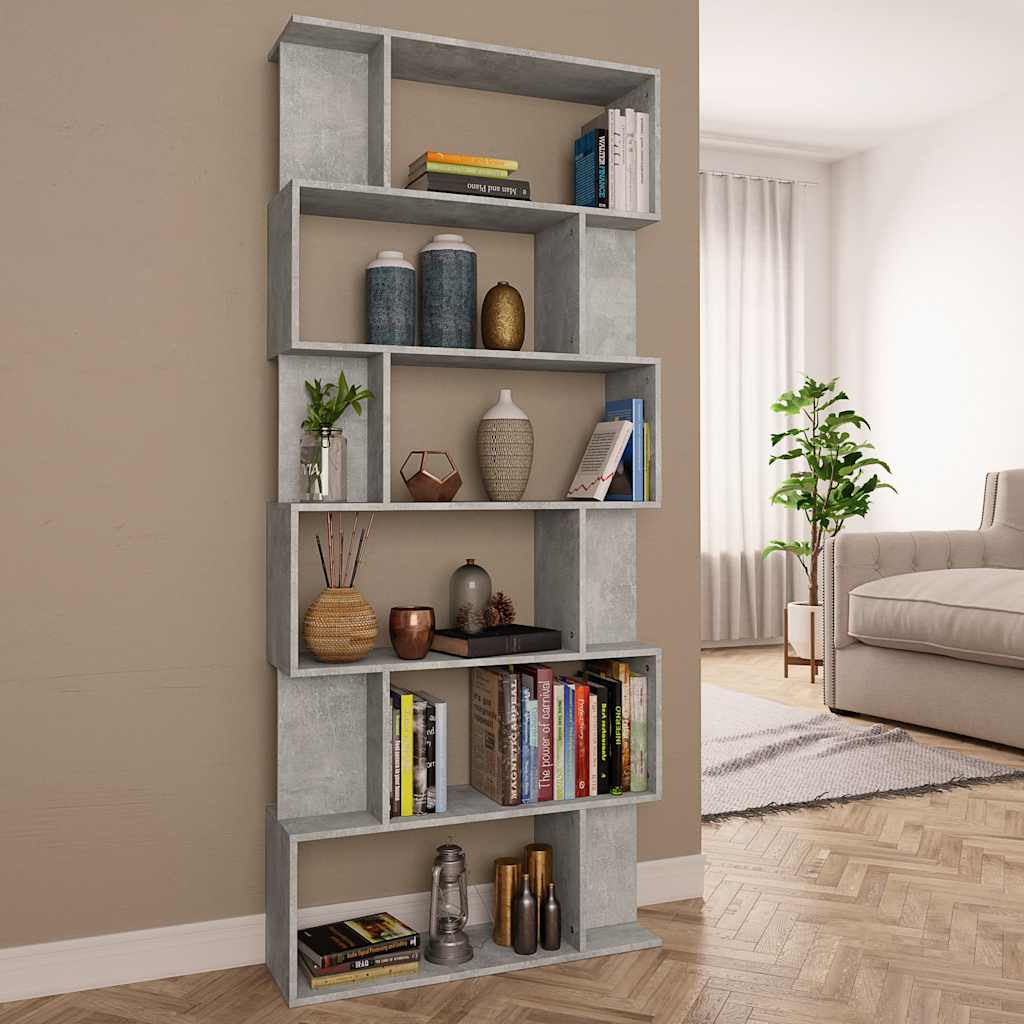 Book Cabinet/Room Divider Concrete Grey 80x24x192 cm