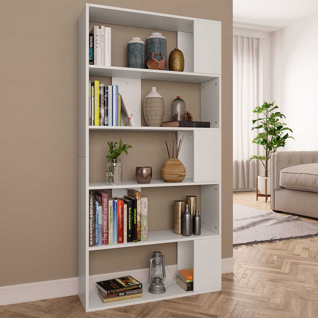 800099 vidaXL Book Cabinet/Room Divider White 80x24x159 cm Engineered Wood
