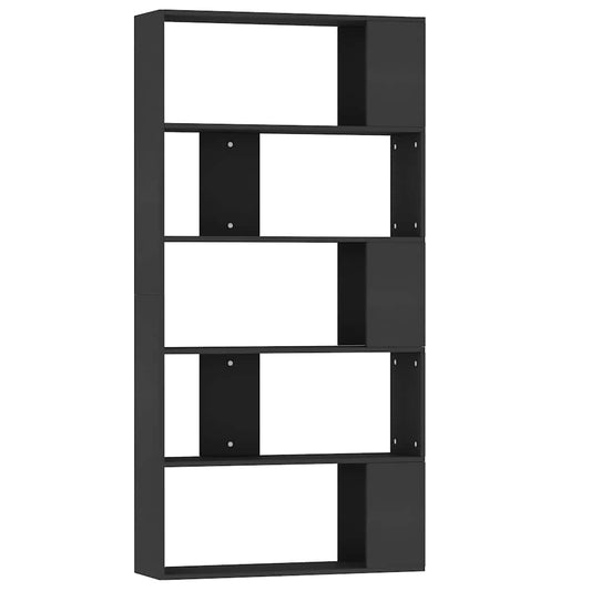 800100 vidaXL Book Cabinet/Room Divider Black 80x24x159 cm Engineered Wood