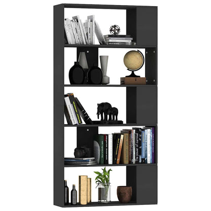 800100 vidaXL Book Cabinet/Room Divider Black 80x24x159 cm Engineered Wood