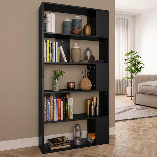 800100 vidaXL Book Cabinet/Room Divider Black 80x24x159 cm Engineered Wood