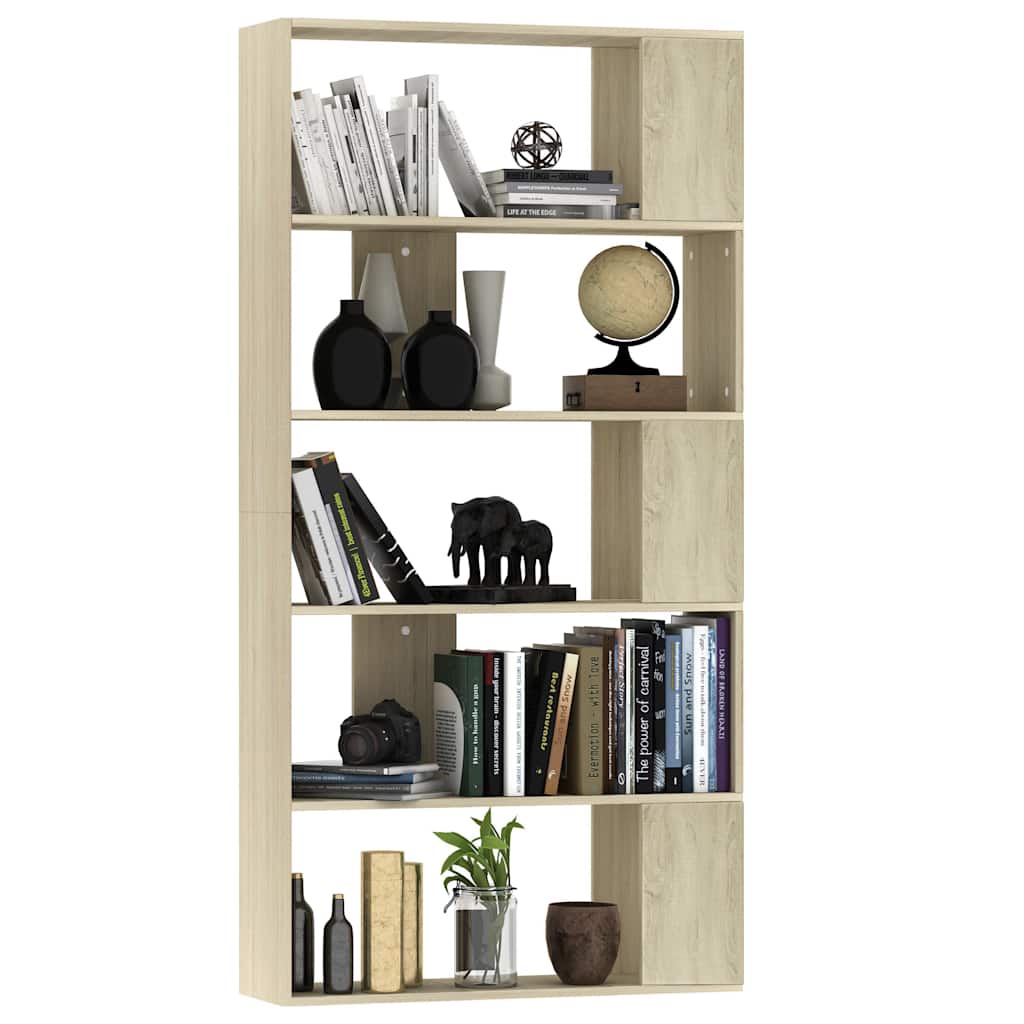 800102 vidaXL Book Cabinet/Room Divider Sonoma Oak 80x24x159 cm Engineered Wood