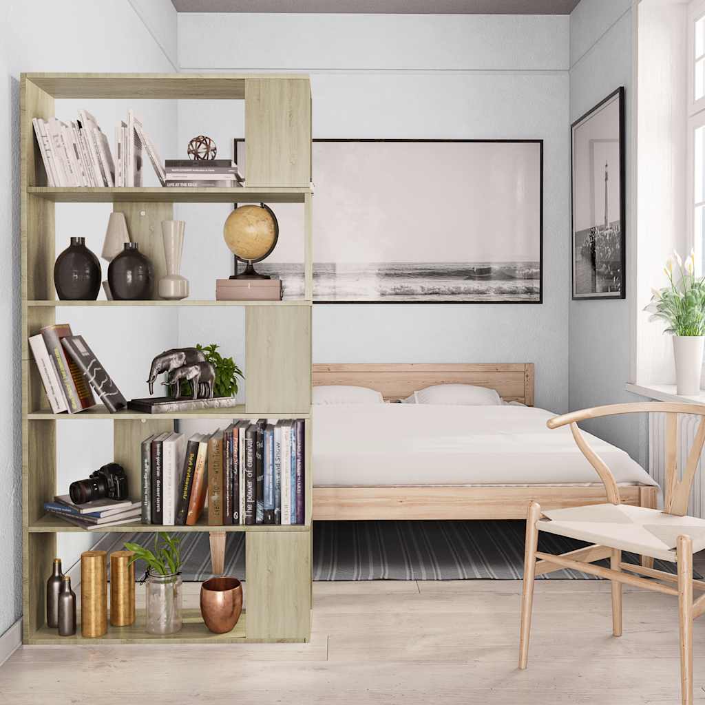 800102 vidaXL Book Cabinet/Room Divider Sonoma Oak 80x24x159 cm Engineered Wood