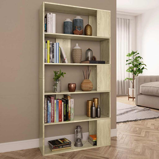 800102 vidaXL Book Cabinet/Room Divider Sonoma Oak 80x24x159 cm Engineered Wood