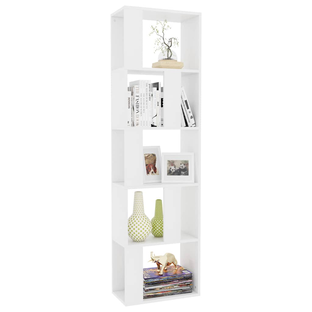 800108 vidaXL Book Cabinet/Room Divider White 45x24x159 cm Engineered Wood