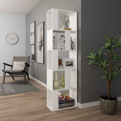 800108 vidaXL Book Cabinet/Room Divider White 45x24x159 cm Engineered Wood