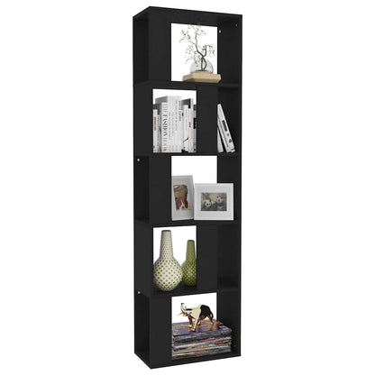 800109 vidaXL Book Cabinet/Room Divider Black 45x24x159 cm Engineered Wood
