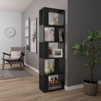800109 vidaXL Book Cabinet/Room Divider Black 45x24x159 cm Engineered Wood