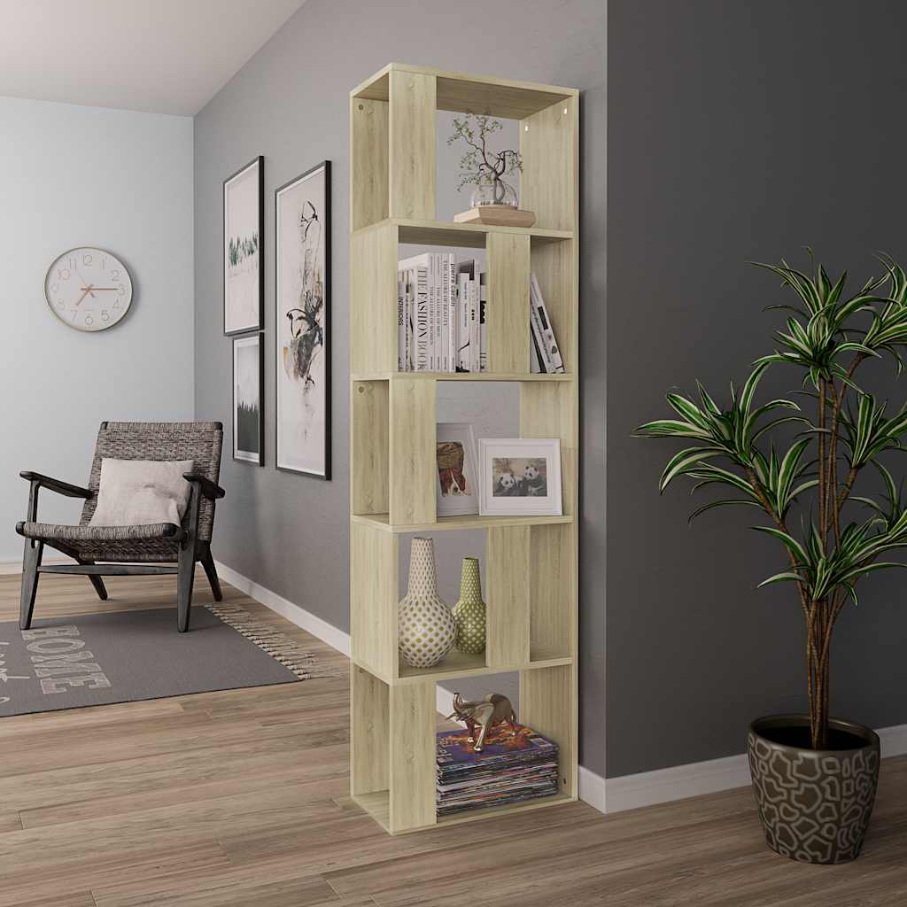 800111 vidaXL Book Cabinet/Room Divider Sonoma Oak 45x24x159 cm Engineered Wood