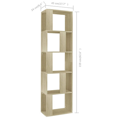 800111 vidaXL Book Cabinet/Room Divider Sonoma Oak 45x24x159 cm Engineered Wood
