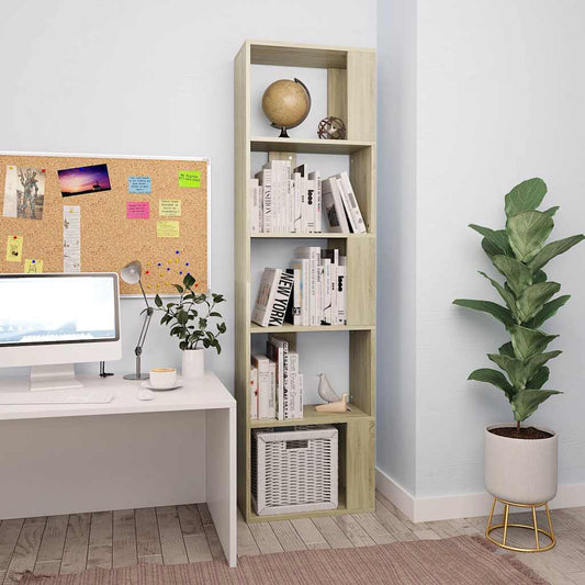 800111 vidaXL Book Cabinet/Room Divider Sonoma Oak 45x24x159 cm Engineered Wood