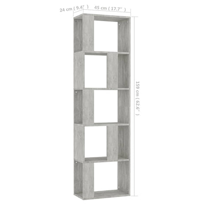 Book Cabinet/Room Divider Concrete Grey 45x24x159 cm