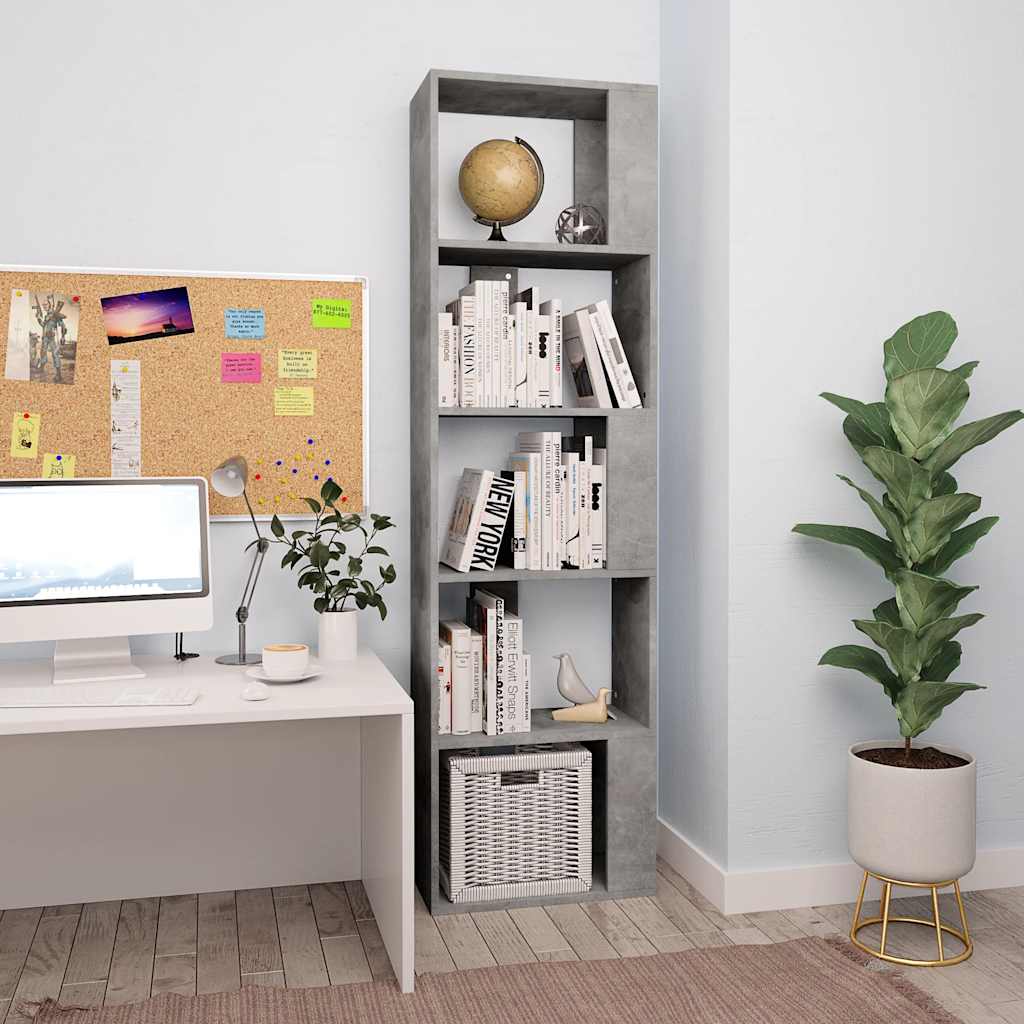 Book Cabinet/Room Divider Concrete Grey 45x24x159 cm