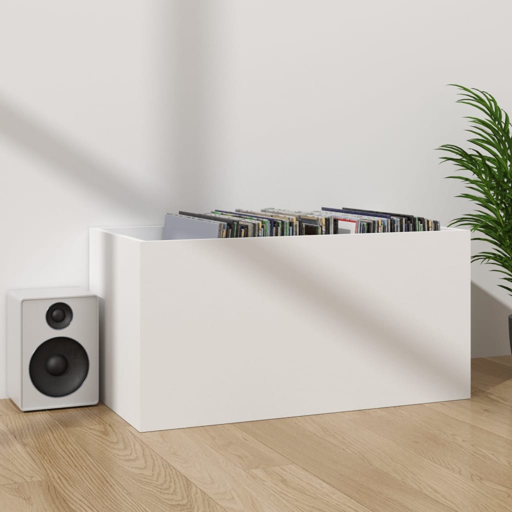 Vinyl Storage Box White 71x34x36 cm Engineered Wood