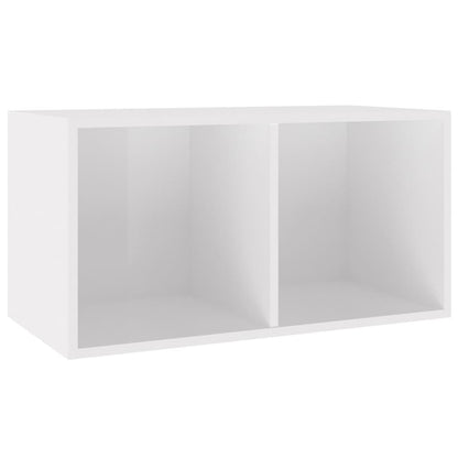 Vinyl Storage Box High Gloss White 71x34x36 cm Engineered Wood