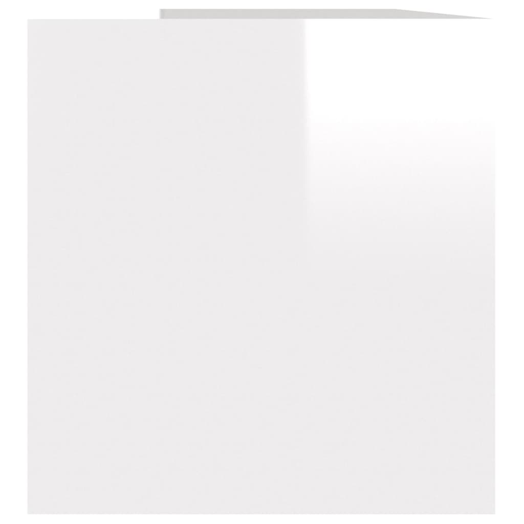 Vinyl Storage Box High Gloss White 71x34x36 cm Engineered Wood
