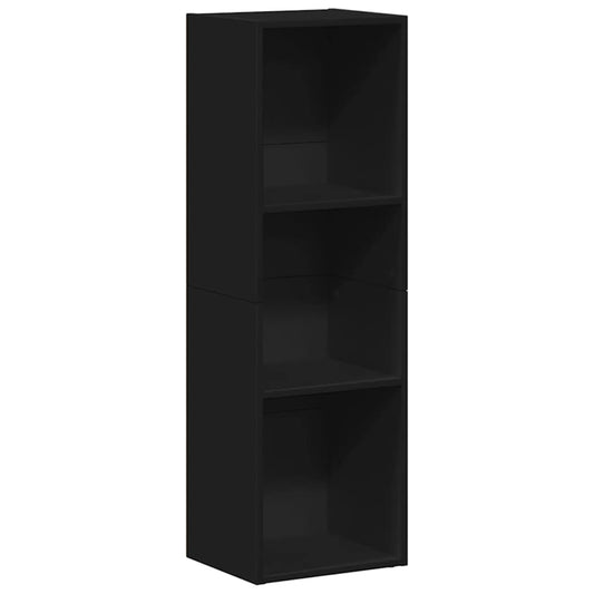 800136 vidaXL Book Cabinet/TV Cabinet Black 36x30x114 cm Engineered Wood