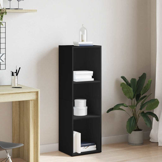800136 vidaXL Book Cabinet/TV Cabinet Black 36x30x114 cm Engineered Wood