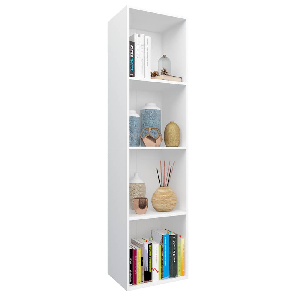 800144 vidaXL Book Cabinet/TV Cabinet White 36x30x143 cm Engineered Wood