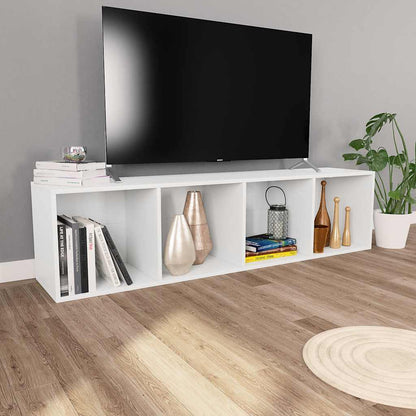 800144 vidaXL Book Cabinet/TV Cabinet White 36x30x143 cm Engineered Wood