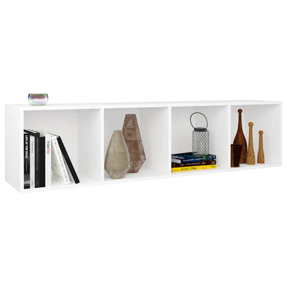 800144 vidaXL Book Cabinet/TV Cabinet White 36x30x143 cm Engineered Wood