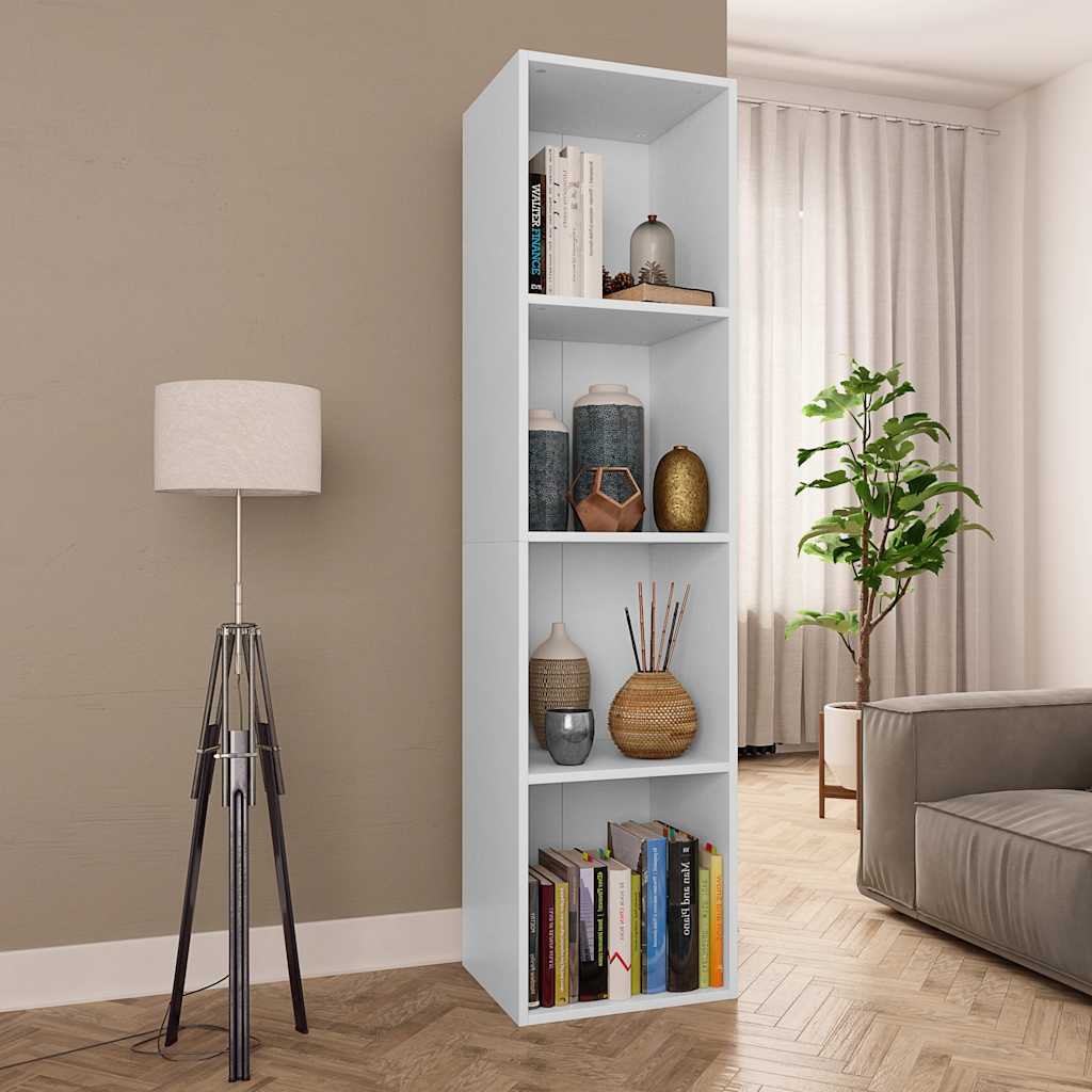 800144 vidaXL Book Cabinet/TV Cabinet White 36x30x143 cm Engineered Wood