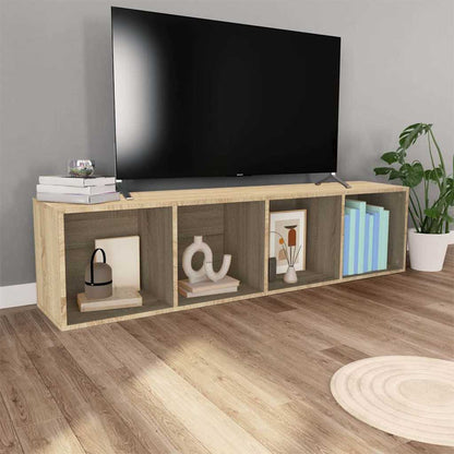 800147 vidaXL Book Cabinet/TV Cabinet Sonoma Oak 36x30x143 cm Engineered Wood