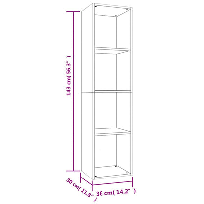 Book Cabinet/TV Cabinet Concrete Grey 36x30x143 cm