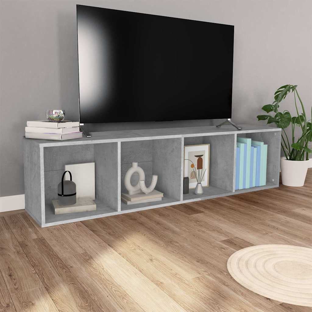 Book Cabinet/TV Cabinet Concrete Grey 36x30x143 cm