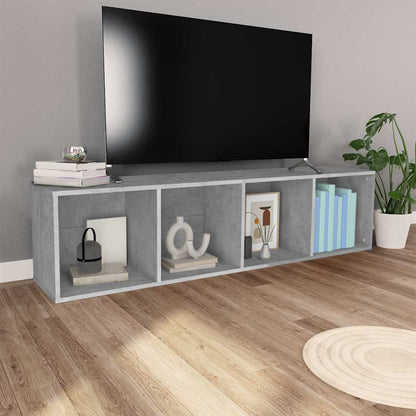 Book Cabinet/TV Cabinet Concrete Grey 36x30x143 cm