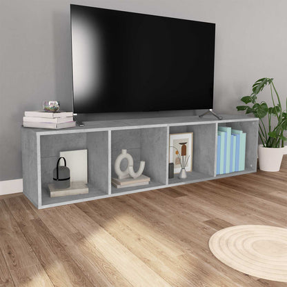 Book Cabinet/TV Cabinet Concrete Grey 36x30x143 cm
