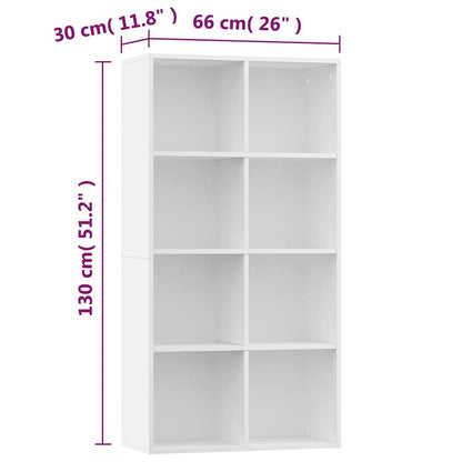 800153 vidaXL Book Cabinet/Sideboard White 66x30x130 cm Engineered Wood
