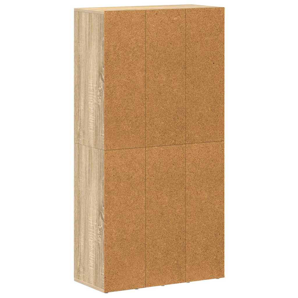 800156 vidaXL Book Cabinet/Sideboard Sonoma Oak 66x30x130 cm Engineered Wood