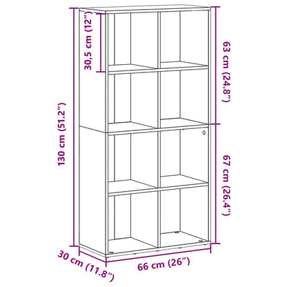 800156 vidaXL Book Cabinet/Sideboard Sonoma Oak 66x30x130 cm Engineered Wood