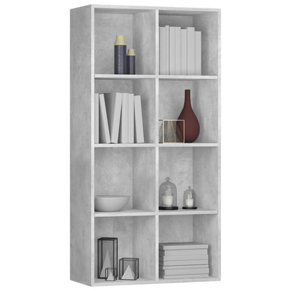 Book Cabinet | Concrete grey | Engineered wood | 130 cm tall