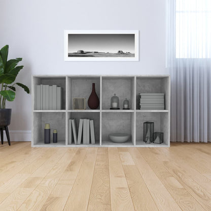 Book Cabinet | Concrete grey | Engineered wood | 130 cm tall
