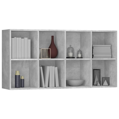 Book Cabinet | Concrete grey | Engineered wood | 130 cm tall