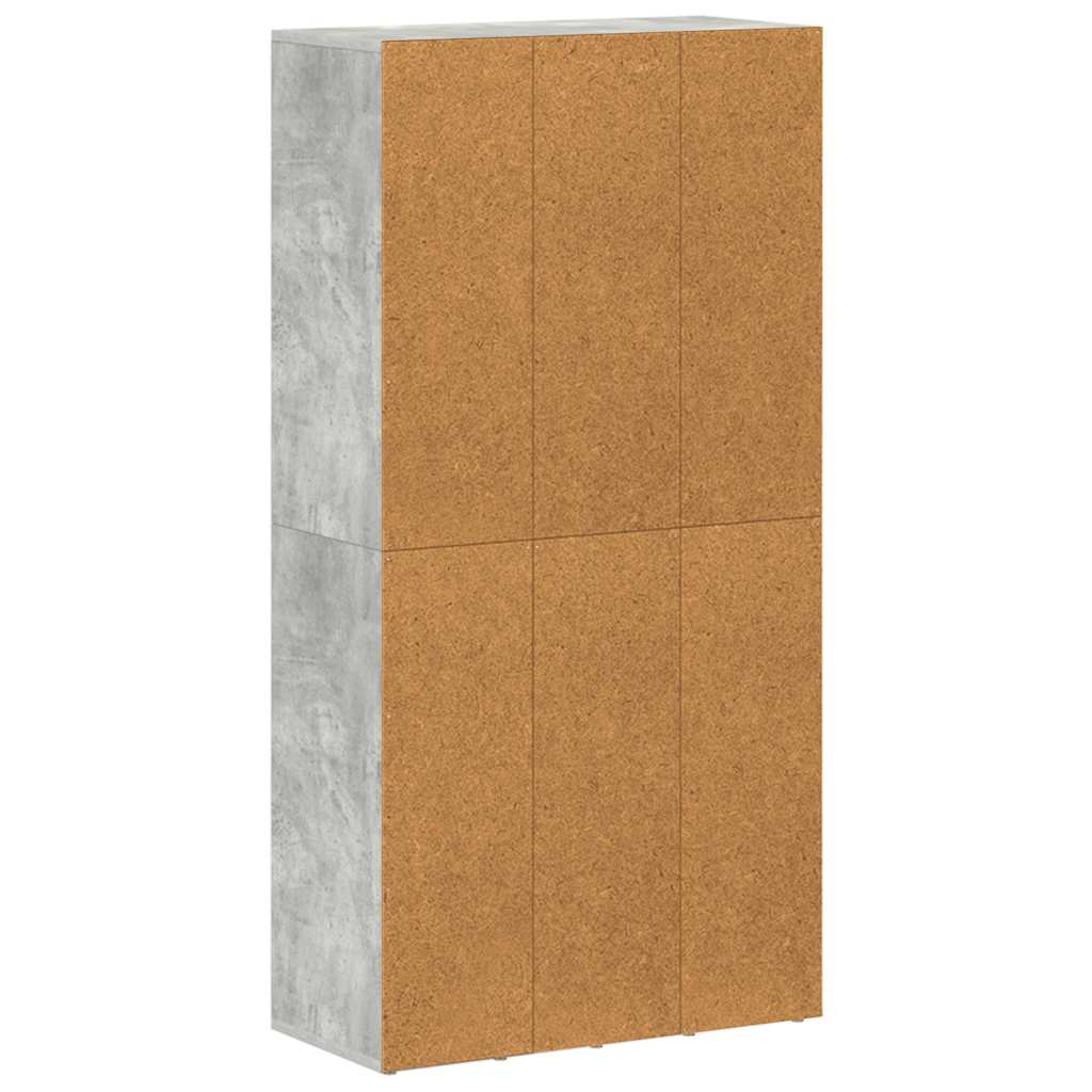 Book Cabinet/Sideboard Concrete Grey 66x30x130 cm Engineered Wood