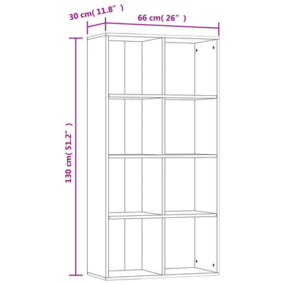 Book Cabinet | Concrete grey | Engineered wood | 130 cm tall