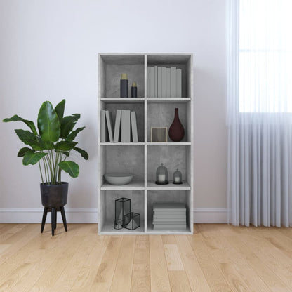Book Cabinet | Concrete grey | Engineered wood | 130 cm tall