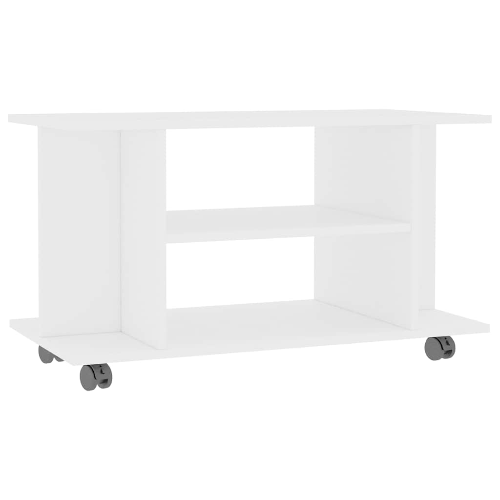 800189 vidaXL TV Cabinet with Castors White 80x40x45 cm Engineered Wood