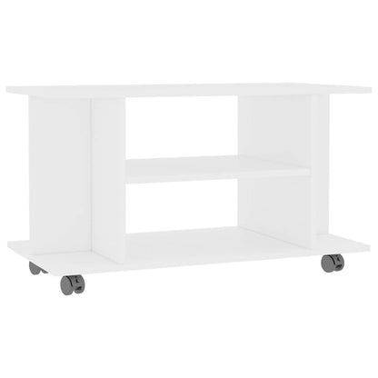 800189 vidaXL TV Cabinet with Castors White 80x40x45 cm Engineered Wood