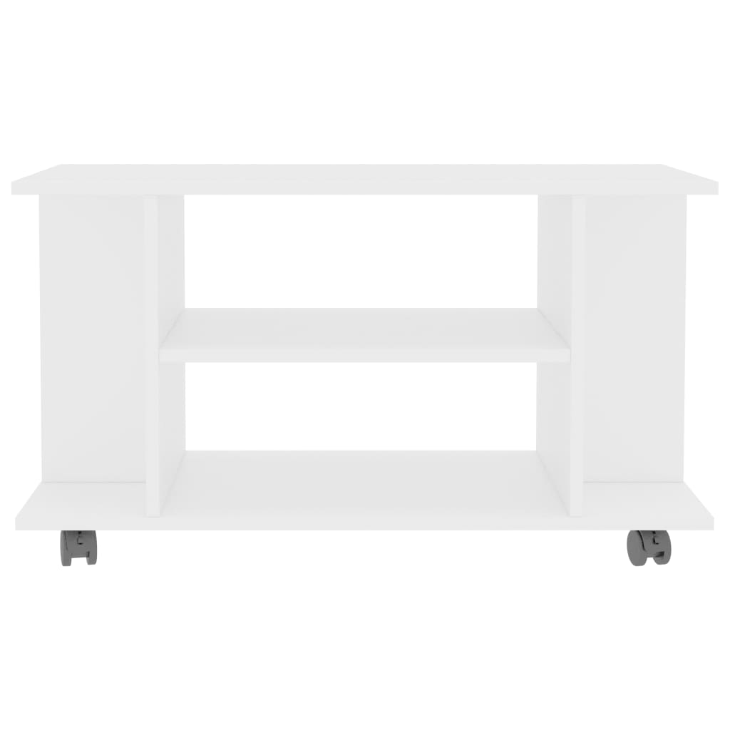 TV Cabinet with Castors White 80x40x45 cm Engineered Wood