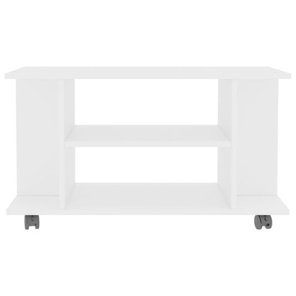 TV Cabinet with Castors White 80x40x45 cm Engineered Wood