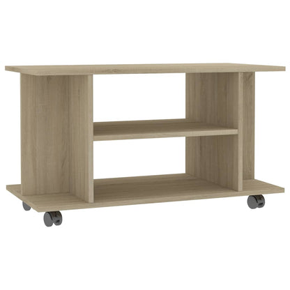 800192 vidaXL TV Cabinet with Castors Sonoma Oak 80x40x45 cm Engineered Wood