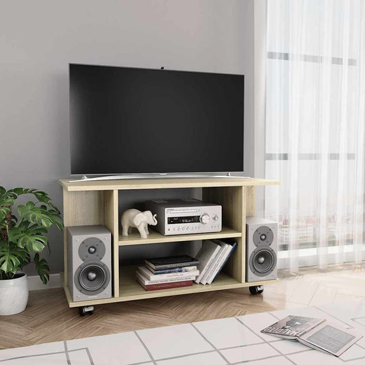 800192 vidaXL TV Cabinet with Castors Sonoma Oak 80x40x45 cm Engineered Wood