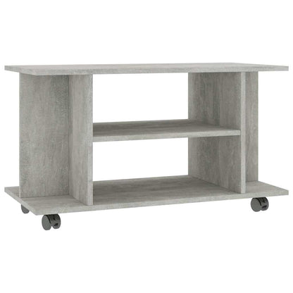 800193 vidaXL TV Cabinet with Castors Concrete Grey 80x40x45 cm Engineered Wood