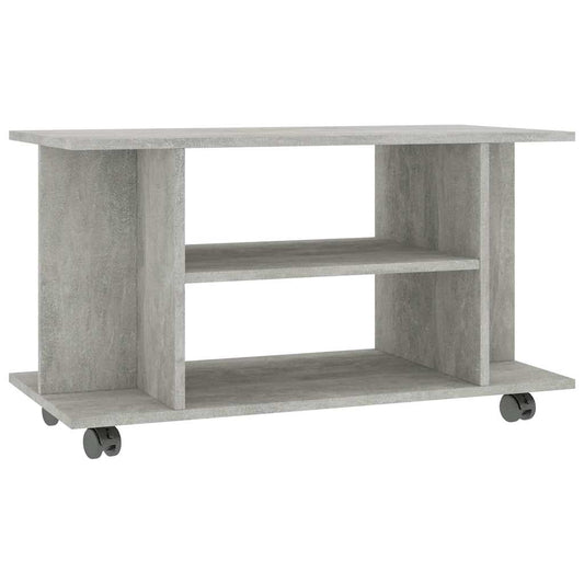 TV Cabinet with Castors Concrete Grey 80x40x45 cm