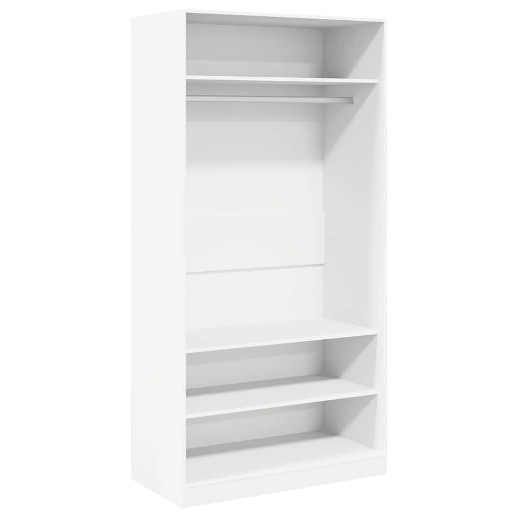 Wardrobe White 100x50x200 cm Engineered Wood